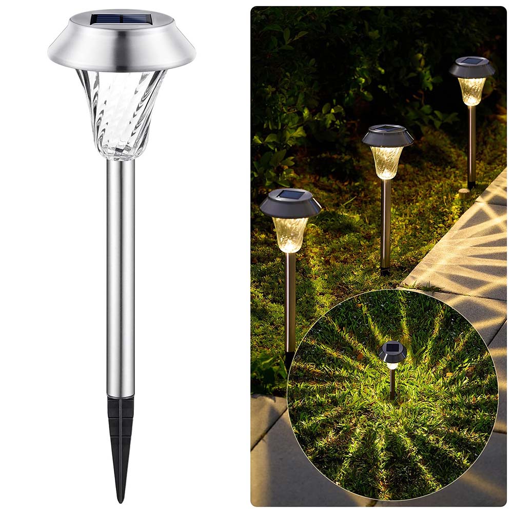 Solar Pathway Lights, Sun Flower, Silver